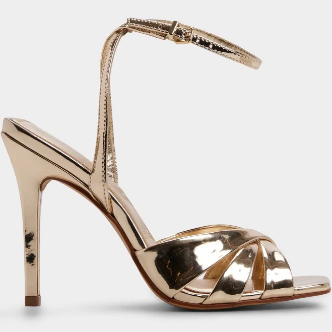 ALDO Women's Meteora Two-Piece Square Toe Ankle Strap Sandals