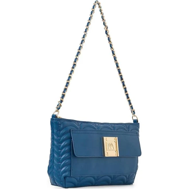 Inya New York Tillary Women's Faux Leather Shoulder Bag with Gold-Accented Chain