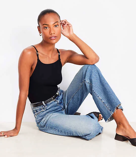 Loft Women's Ribbed Square Neck Sweater Tank Top