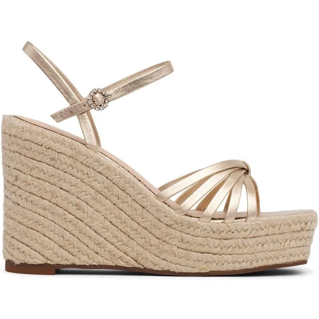 Cinq A Sept Women's Helen Metallic Espadrille Wedge Sandals