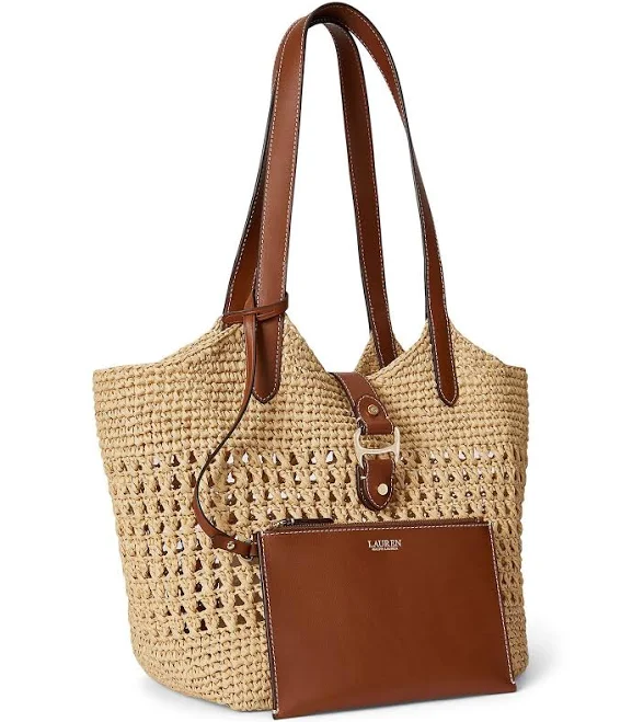 Ralph Lauren Women's Tasha Woven Straw Tote Bag