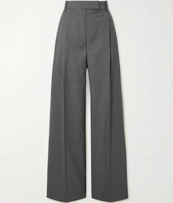 Róhe Women's Pleated Wool-Blend Wide-Leg Pants
