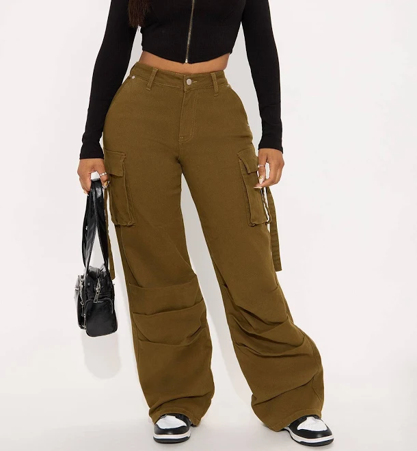 Fashion Nova Women's Honey Wide Leg Cargo Pants