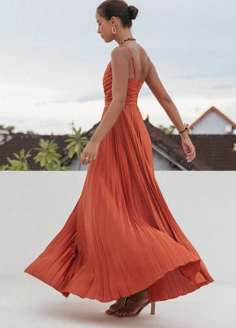 Flowy tiered maxi dress with delicate spaghetti straps