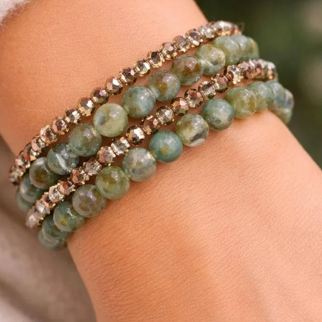 Natural Stone Beaded Bracelet Stack
