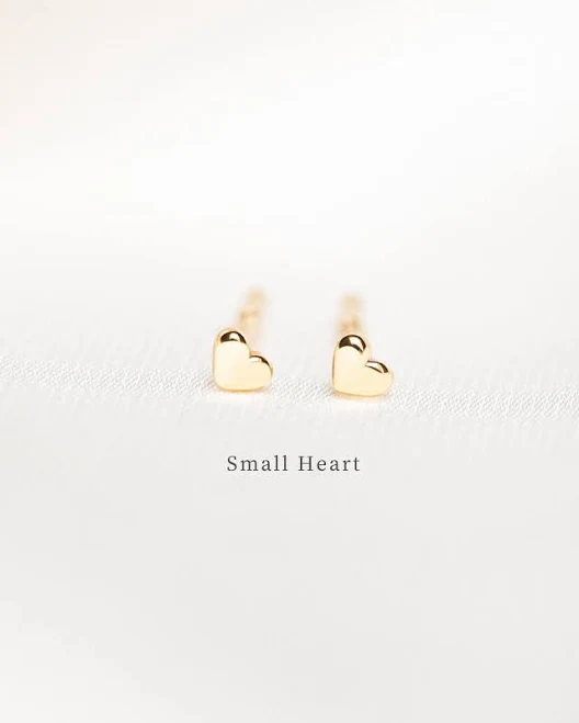 Monday Monarch Tiny Heart Earrings Small Heart Stud Earrings Dainty Gold Heart Earrings