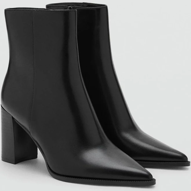 MANGO Nino Block Heel Ankle Boots