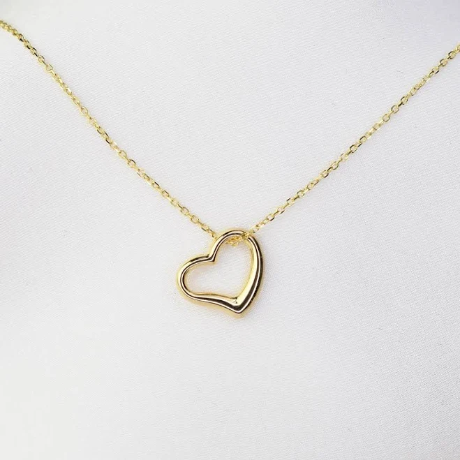 14K Solid Gold Heart Charm