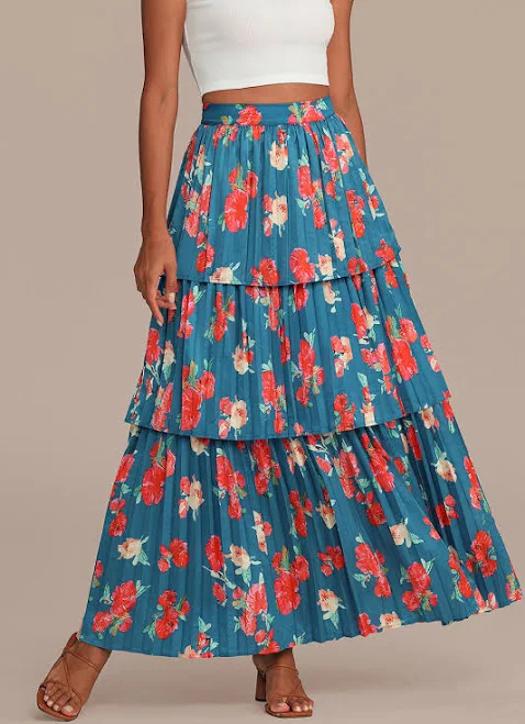 High Waist Tiered Maxi Skirt
