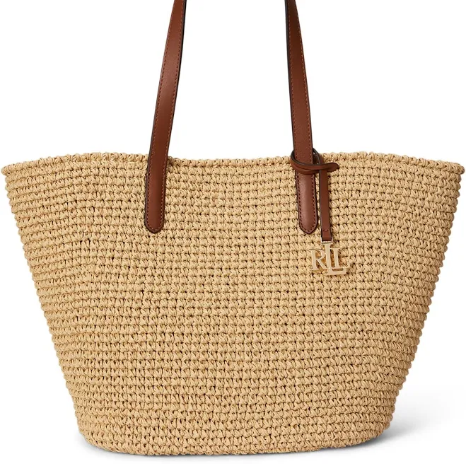 Crocheted Straw Large Lainey Tote Bag
