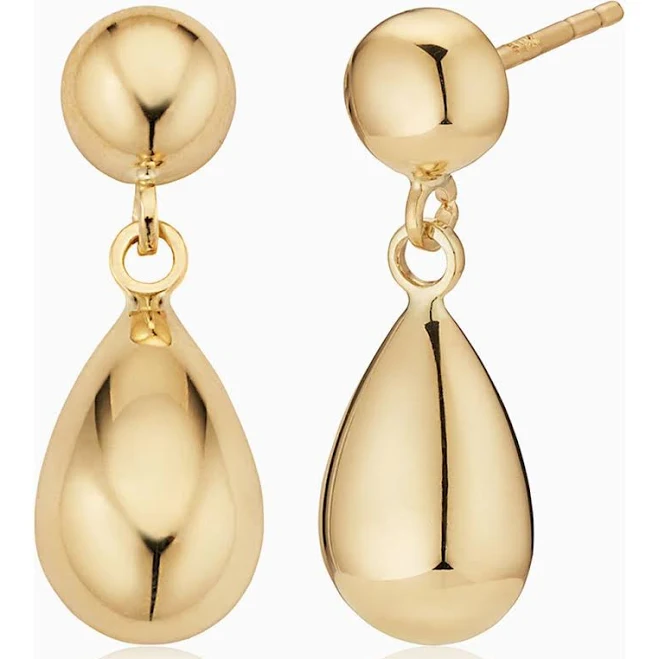 ORADINA 14K Gold Dripping Gold Drop Earrings
