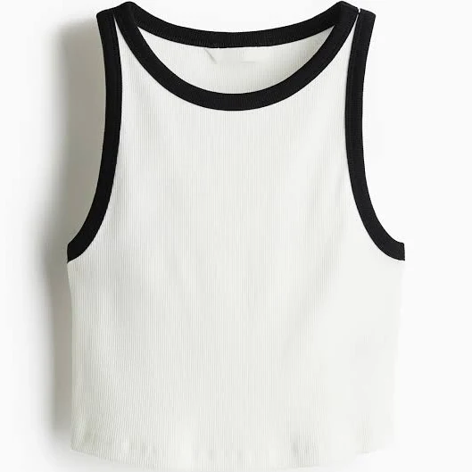 H&M Ladies Cropped Ribbed Tank Top