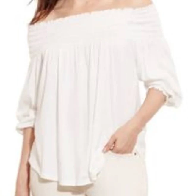 Ralph Lauren Cotton Smocked Off-the-shoulder