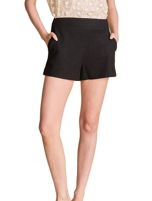 Endless Rose Women's High Waist Pleated Linen Blend Shorts