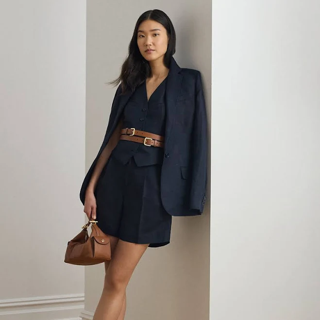 Pleated Linen-Blend Twill Short