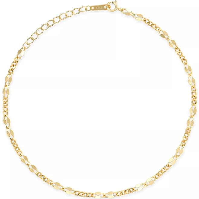 Delicate gold chain anklet