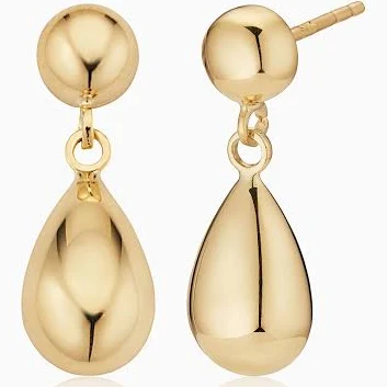 ORADINA 14K Gold Dripping Gold Drop Earrings