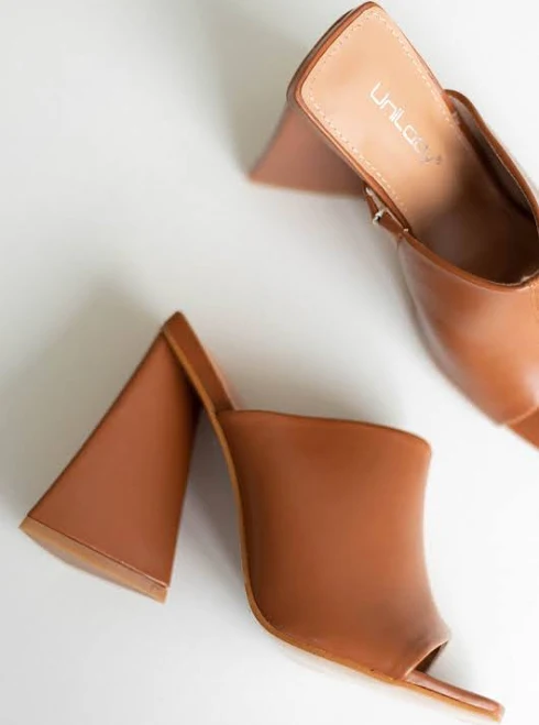Triangle Block Mule Heels