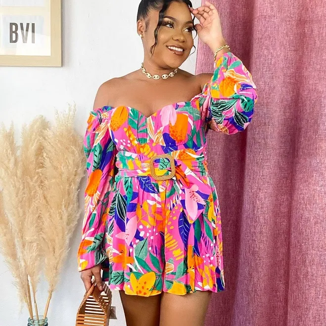 Paradise Pink Tropical Print Romper