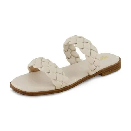 Cushionaire Women's Vicki Braided Memory Foam Slide Sandal
