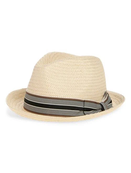 Classic straw fedora hat