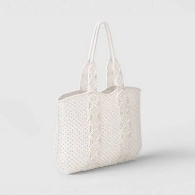 Threshold Crosshatch Macrame Tote Bag