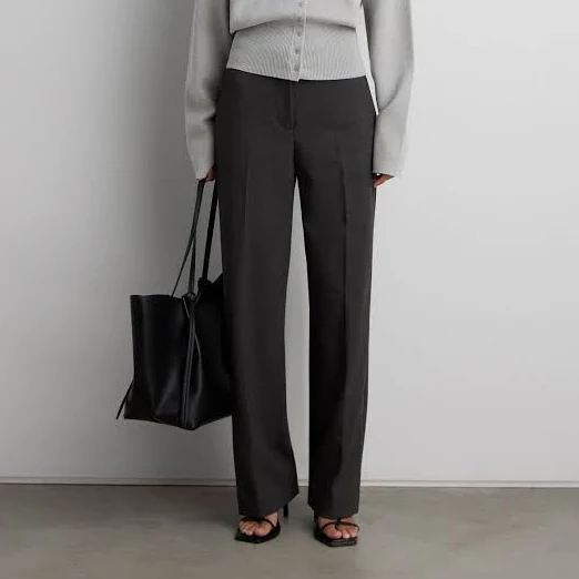 Oak +FORT Tailored High-Rise Straight Leg Pants
