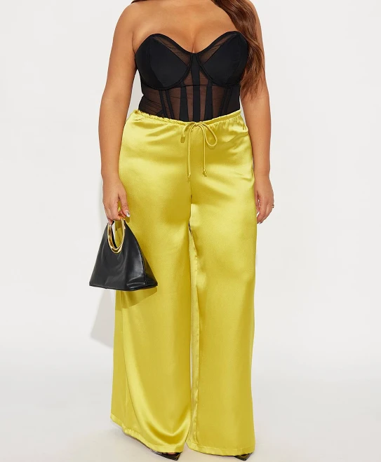 Fashion Nova Women's Augustine Wide Leg Satin Pants