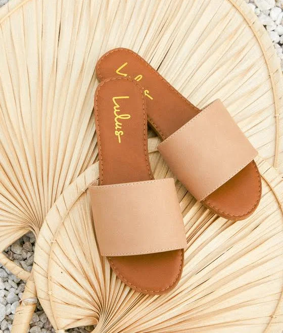 Lulus Addison Natural Slide Sandals