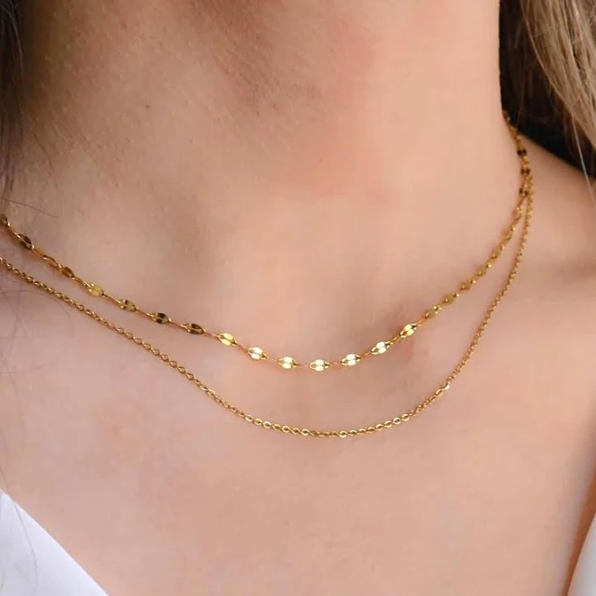 Dainty Gold Chain Necklace Stack Set