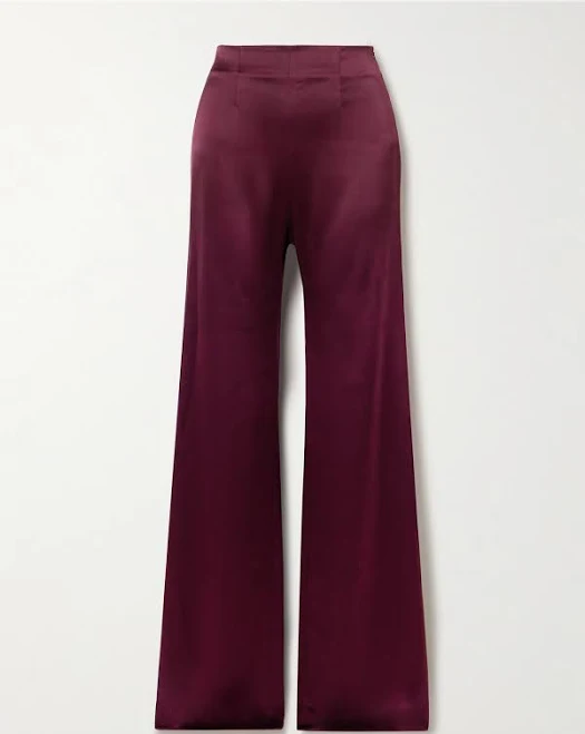 Galvan Sister Moon Satin Wide-leg Pants