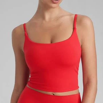 CRZ YOGA Womens Butterlift Built in Bra Cropped Tank