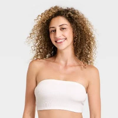 Wild Fable Women's Ribbed Cotton Bandeau Bra