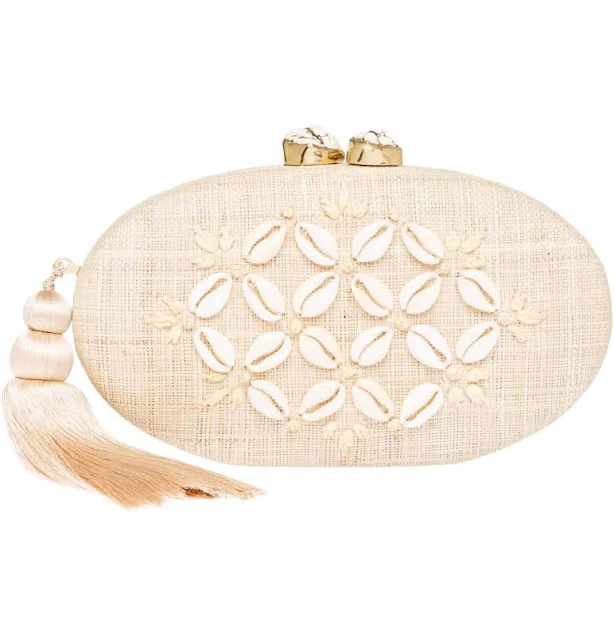 Rafe New York Women's Joanna Seashell Straw Clutch