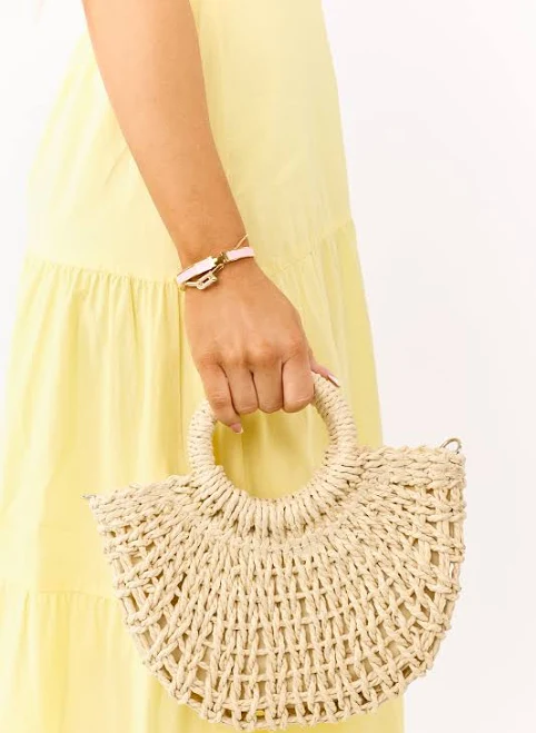 Woven Straw Round Handle Handbag