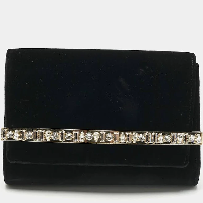 Jimmy Choo Crystal-embellished Velvet Clutch