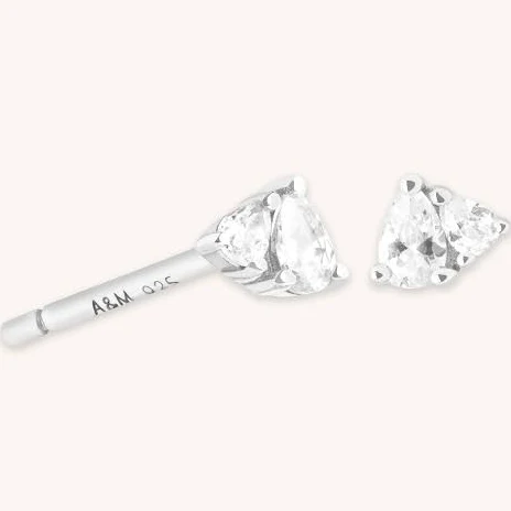 Astrid & Miyu Crystal Pear Stud Earrings Gold Valentines Day Gift For Her / For Him