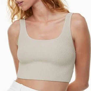 Ribbed knit cropped tank top