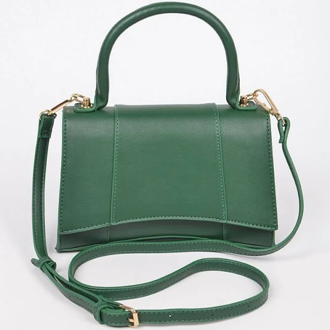 Faux Leather Top Handle Bag