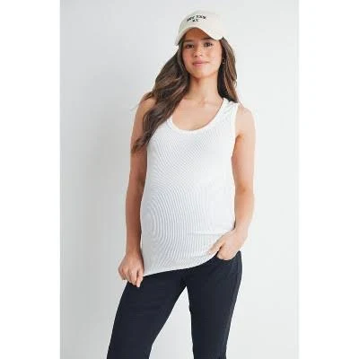 Rib Scoop Neck Maternity Tank Top