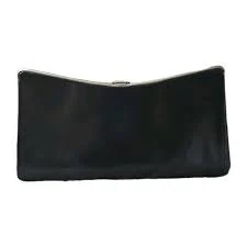 Classic Black Patent Leather Clutch 1950s Silver Clasp Purse Handbag some wear | eBay