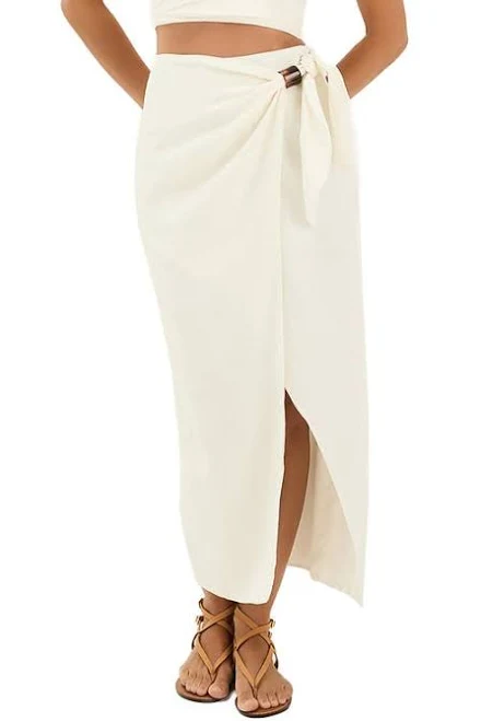 ViX Women's Luna Linen Blend Midi Skirt