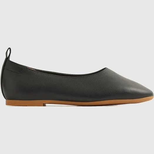 Italian Leather Glove Ballet Flats in Black