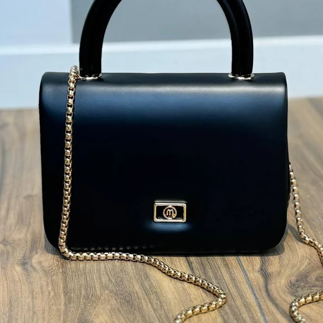 Vegan Leather Chain Crossbody Bag