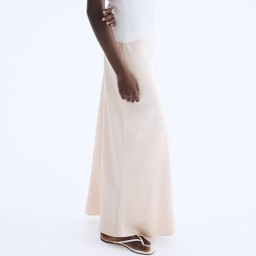 Ladies H&M Powder pink Satin slip skirt