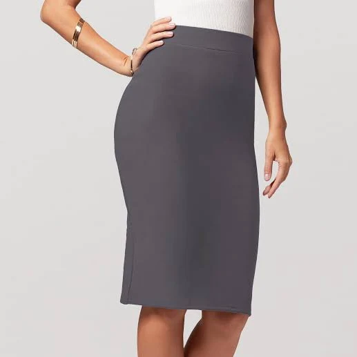 Women's High Waist Back Slit Bodycon Pencil Skirt
