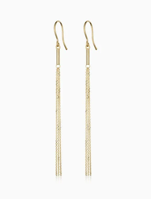 ORADINA 14K Yellow Gold Vicenza Tassel Drop Earrings