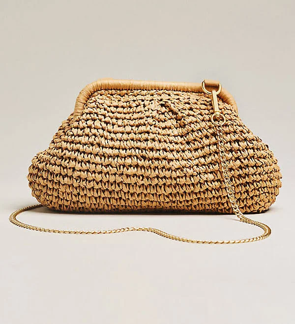Harmony Raffia Clutch by L Space in Beige at Anthropologie