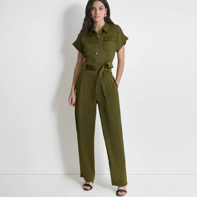 Dkny Utility Glazed Jumpsuit