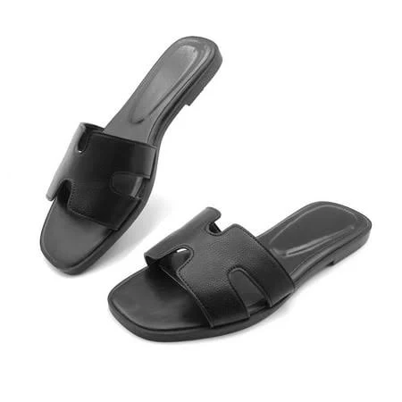 Minimalist flat slide sandals